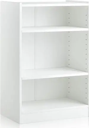 3-Tier Bookcase Open Display Rack Cabinet with Adjustable Shelves