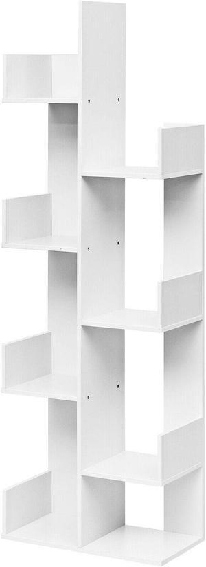 8-Tier Bookshelf Bookcase with 8 Open Compartments Space-Saving Storage Rack
