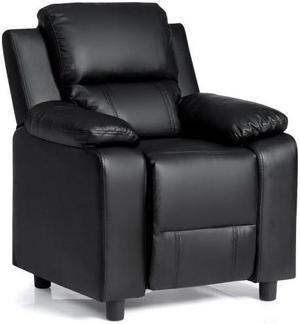 Deluxe Kids Armchair Recliner Headrest Sofa w/ Storage Arms