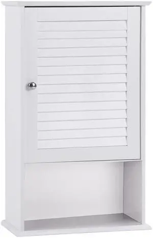 Bathroom Wall Mount Storage Cabinet Single Door with Height Adjustable Shelf