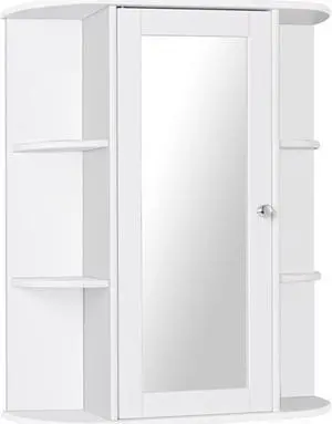 Bathroom Single Door Shelves Wall Mount Cabinet with Mirror