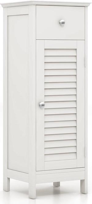 Woodern Bathroom Floor Storage Cabinet with Drawer and Shutter Door