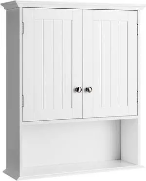 Wall Mount Bathroom Cabinet Storage Organizer with Doors and Shelves