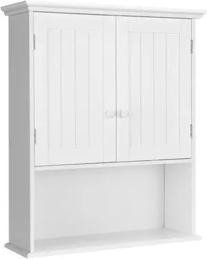 2-Door Wall Mount Bathroom Storage Cabinet with Open Shelf