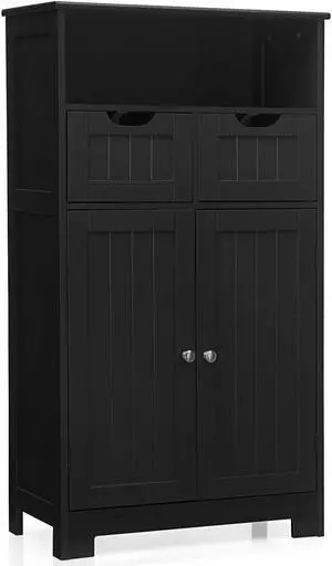 Bathroom Wooden Side Cabinet  with 2 Drawers and 2 Doors