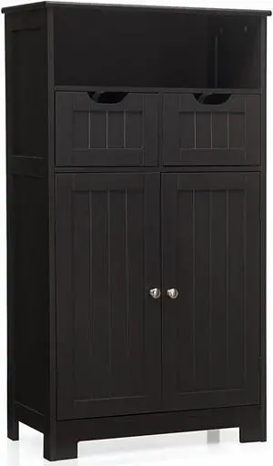 Bathroom Wooden Side Cabinet  with 2 Drawers and 2 Doors