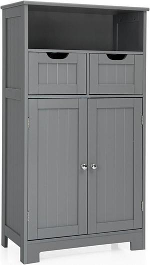 Bathroom Wooden Side Cabinet  with 2 Drawers and 2 Doors