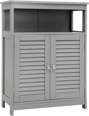Wood Freestanding Bathroom Storage Cabinet with Double Shutter Door