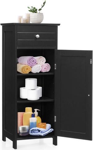 Wooden Storage Free-Standing Floor Cabinet with Drawer and Shelf