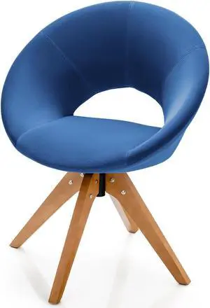 Swivel Accent Chair with Oversized Upholstered Seat for Home Office