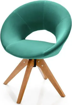 Swivel Accent Chair with Oversized Upholstered Seat for Home Office