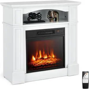 SlickBlue 18 Inch 1400W Electric TV Stand Fireplace with Shelf