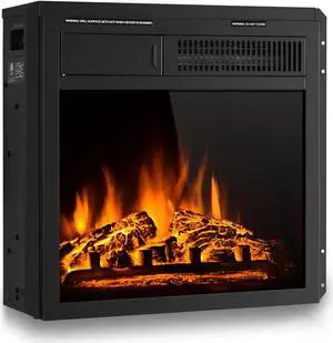 SlickBlue 18 Inch Electric Fireplace Insert with Log and Remote Control