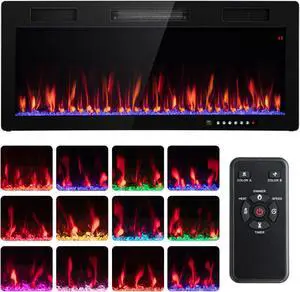 SlickBlue Electric Fireplace Recessed and Wall Mounted for 2' x 6' Stud-40 Inches