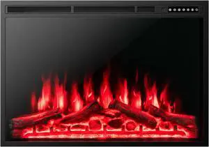 SlickBlue 37 Inch Electric Fireplace Recessed with Adjustable Flames