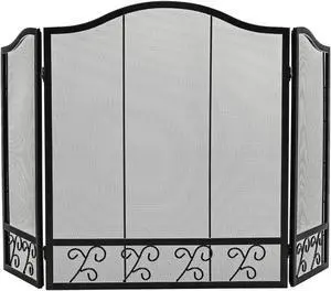 slickBlue 3-Panel Fireplace Screen Decorative Spark Guard