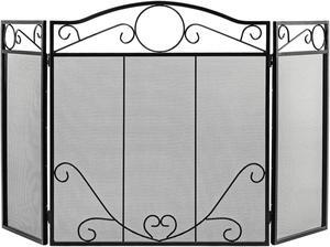 SlickBlue 3-Panel Freestanding Fireplace Screen Folded Fire Doors