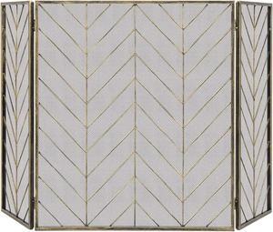 SlickBlue 3-Panel Metal Foldable Fireplace Screen with Metal Mesh