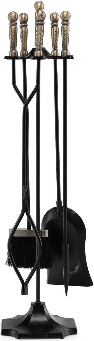 SlickBlue 31 inch 5 Pieces Metal Fireplace Tool Set with Stand