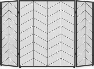 SlickBlue 52 x 31 Inch Fireplace Screen with Chevron Herringbone Pattern