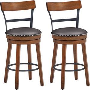 Set of 2 25.5 Inch Swivel Counter Height Bar Stool