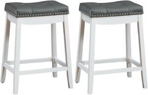 SlickBlue Set of 2 24-Inch Height Backless Counter Stool with Footrest