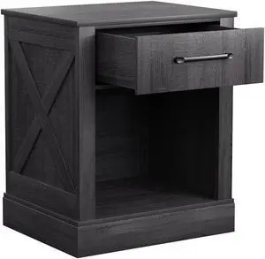 SlickBlue Compact Nightstand with Drawer and Shelf