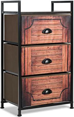 SlickBlue Industrial 3-Layers Fabric Dresser with Fabric Drawers and Steel Frame