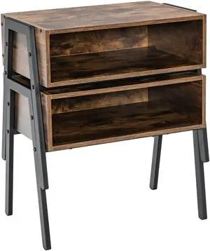 SlickBlue 2 Pieces Stackable Night Stand Bedside End Table Set