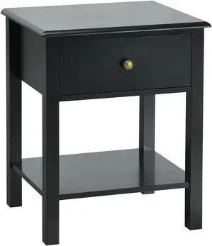 SlickBlue Nightstand End Table with Drawer and Shelf