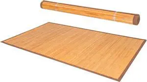 SlickBlue 5 x 8 Feet Bamboo Floor Mat with Anti-Slip Backing for Living Room Bedroom