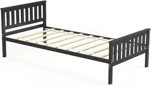 SlickBlue Twin/Full/Queen Size Wood Platform Bed with Headboard