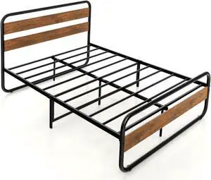 SlickBlue Arc Platform Bed with Headboard and Footboard