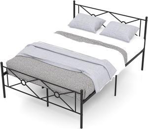 SlickBlue Full/Queen Size Metal Platform Bed Frame with Headboard and Footboard