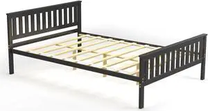 SlickBlue Twin/Full/Queen Size Wood Platform Bed with Headboard