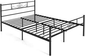 SlickBlue Full/Queen Size Metal Bed Frame with Headboard and Footboard