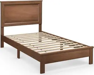 SlickBlue Platform Bed Frame with Rubber Wood Leg