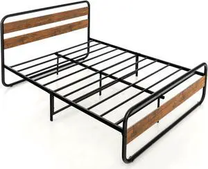 SlickBlue Arc Platform Bed with Headboard and Footboard