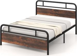 SlickBlue Twin/Full/Queen Size Bed Frame with Industrial Headboard