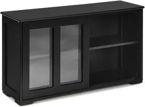 SlickBlue Kitchen Storage Cabinet with Glass Sliding Door