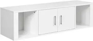 SlickBlue Wall Mounted Floating 2 Door Desk Hutch Storage Shelves