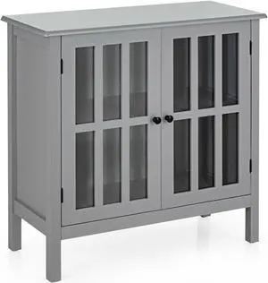 SlickBlue Glass Door Sideboard Console Storage Buffet Cabinet