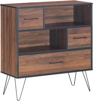 SlickBlue 3-Tier Wood Storage Cabinet with Drawers and 4 Metal Legs