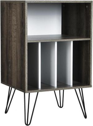 SlickBlue Freestanding Record Player Stand Record Storage Cabinet with Metal Legs
