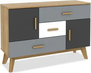 SlickBlue Free-standing Storage Floor Cabinet with 2 Doors and 3 Drawers