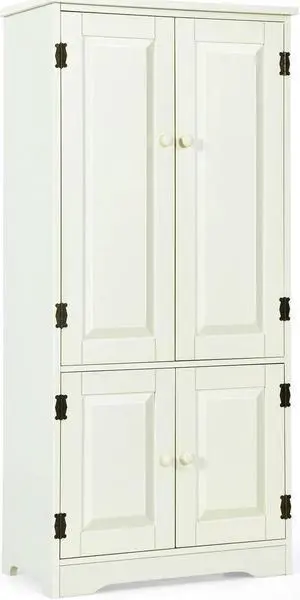 SlickBlue Accent Floor Storage Cabinet with Adjustable Shelves Antique 2-Door