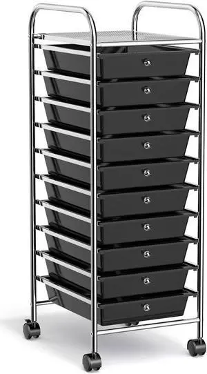 SlickBlue 10 Drawer Rolling Storage Cart Organizer with 4 Universal Casters