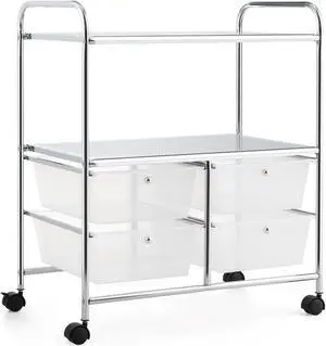 SlickBlue 4 Drawers Shelves Rolling Storage Cart Rack