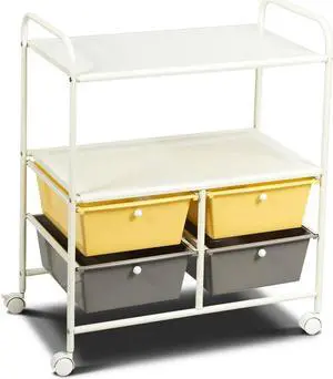 SlickBlue 4 Drawers Shelves Rolling Storage Cart Rack
