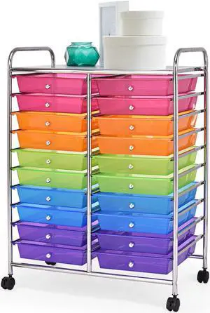 SlickBlue 20 Drawers Storage Rolling Cart Studio Organizer